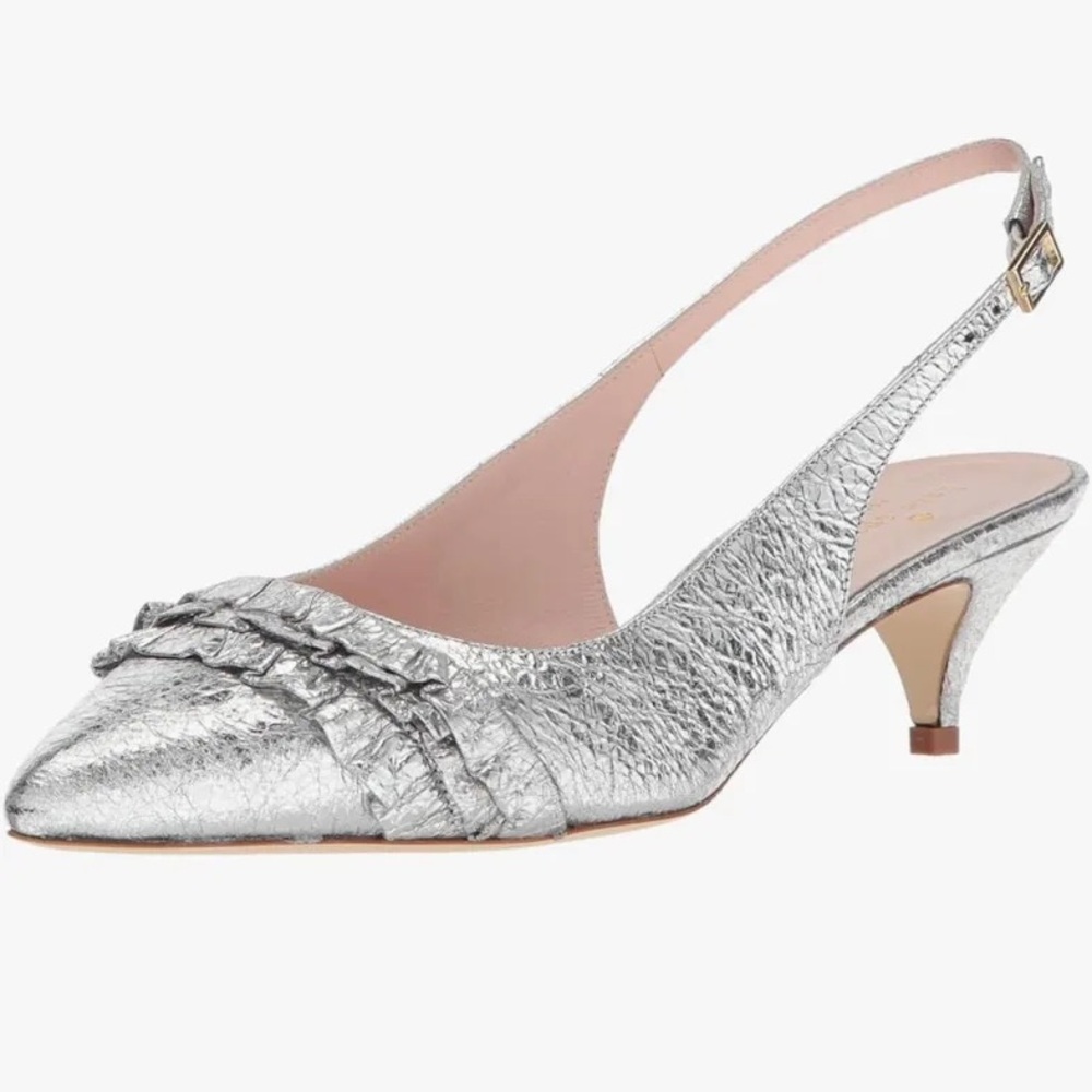 Kate Spade Oliene Silver Slingback Heels - Picture 13 of 16